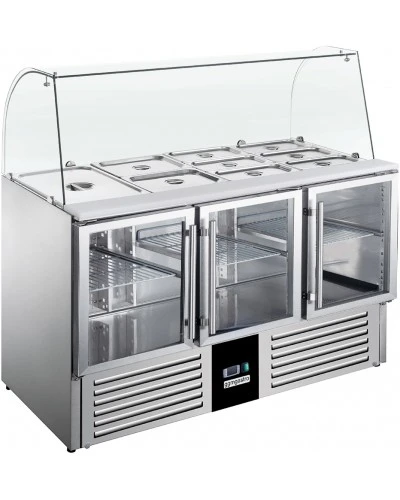 Саладетта PREMIUM - 1,37 x 0,7 m - 3 скляних дверей GGM Gastro