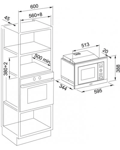Піч мікрохвильова FRANKE SMART PLUS FMW 20 SMP G XS 131.0574.627 (Італія)