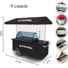 MOBILE ELEGANTE Морозильна пересувна вітрина з гнутим склом для м'якого морозива CRYSTAL S. A. Греція