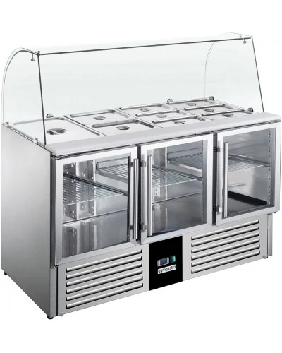 Саладетта PREMIUM - 1,37 x 0,7 m - 3 скляних дверей GGM Gastro