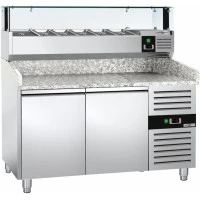 Холодильний стіл для піци PREMIUM - 1,5 x 0,8 m - 2 скляних дверей GGM Gastro