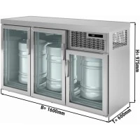Охолоджувач бочок для пива - 1,6 x 0,6 m - 3 скляних дверей GGM Gastro