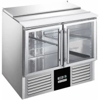 Саладетта / Холодильний стіл PREMIUM - 0,9 x 0,7 m - 2 скляних дверей GGM Gastro