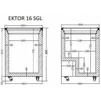 EKTOR 16 SGL (172л) Морозильна скриня з прямим склом CRYSTAL S.A. Греція