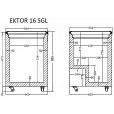 EKTOR 16 SGL (172л) Морозильна скриня з прямим склом CRYSTAL S.A. Греція