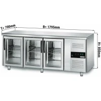 Холодильний стіл ECO - 1,8 x 0,7 m - 3 скляних дверей GGM Gastro