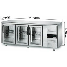 Холодильний стіл ECO - 1,8 x 0,7 m - 3 скляних дверей GGM Gastro