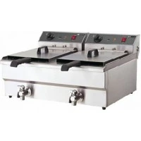 ФРИТЮРНИЦЯ HURAKAN HKN-FT1010N ПОДВІЙНА З КРАНОМ 10+10 л