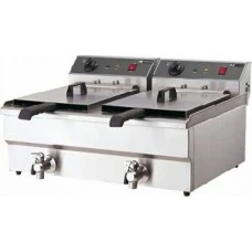 ФРИТЮРНИЦЯ HURAKAN HKN-FT1010N ПОДВІЙНА З КРАНОМ 10+10 л