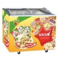 Морозильна скриня (лар) з гнутими розсувними скляними стулками PRIMA