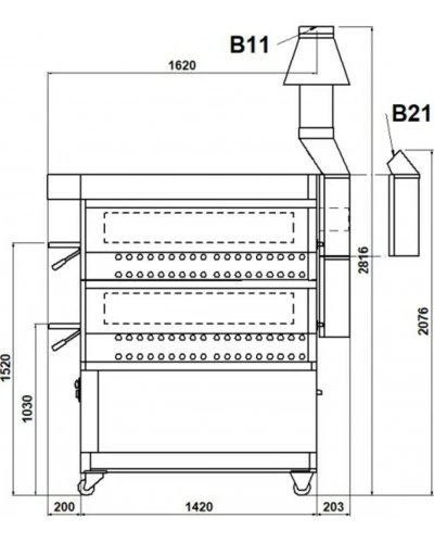 Піч для піци P110/B 2/SP (Moretti Forni)