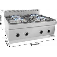 Плита газова, 4 конфорки (25 кВт) з п''єзо елементом' GGM Gastro