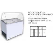 VENUS VETRINE CURVED 26 ECONOMY Морозильна вітрина для м'якого морозива гнуте скло CRYSTAL S.A. Греція