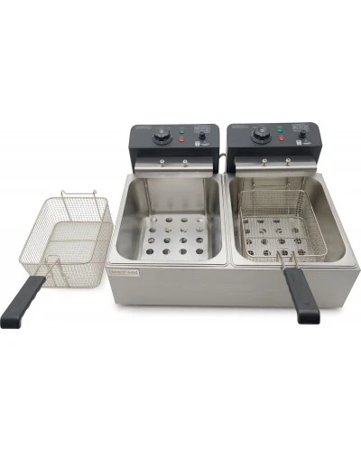 Фритюрниця подвійна електрична професійна GoodFood EF66 BLACK