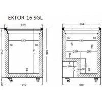 EKTOR 16 SGL LED (172л) з підсвічуванням Морозильна скриня з прямим склом CRYSTAL S.A. Греція