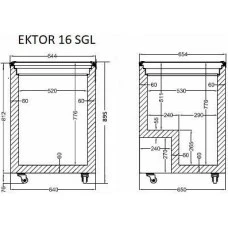 EKTOR 16 SGL LED (172л) з підсвічуванням Морозильна скриня з прямим склом CRYSTAL S.A. Греція