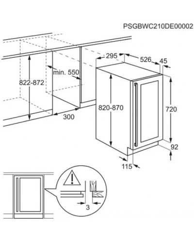 Винна шафа вбудована Electrolux - EWUS 020 B 5 B