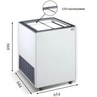 EKTOR 16 SGL LED (172л) з підсвічуванням Морозильна скриня з прямим склом CRYSTAL S.A. Греція