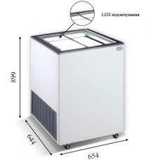 EKTOR 16 SGL LED (172л) з підсвічуванням Морозильна скриня з прямим склом CRYSTAL S.A. Греція