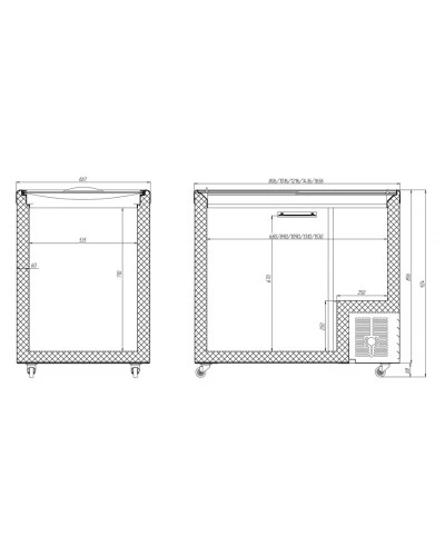 Морозильна скриня (лар) з прямими розсувними стулками JUKA М300Р (Польща)