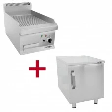 Жарова поверхня електрична - рифлена (4,5 kW) - з підставкою 1 двері GGM Gastro