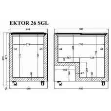 EKTOR 26 SGL (251л) Морозильна скриня з прямим склом CRYSTAL S.A. Греція