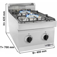 Плита газова, 2 конфорки (10 кВт) з п''єзо елементом' GGM Gastro