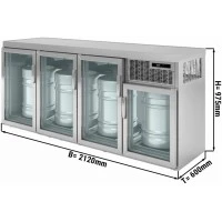 Охолоджувач бочок для пива - 2,1 x 0,6 m - з 4 скляних дверей GGM Gastro