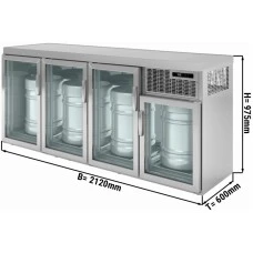 Охолоджувач бочок для пива - 2,1 x 0,6 m - з 4 скляних дверей GGM Gastro
