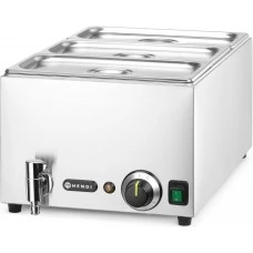 Марміт Bain-marie, зі зливним краном 1/1, 230В/1000Вт, 590x332x(H)242мм + гастроємність 3шт 1/3 100 238868 Hendi
