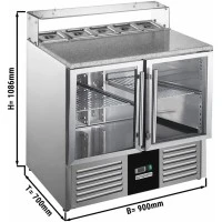 Саладетта PREMIUM - 0,9 x 0,7 m - 2 скляних дверей GGM Gastro