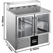 Саладетта PREMIUM - 0,9 x 0,7 m - 2 скляних дверей GGM Gastro