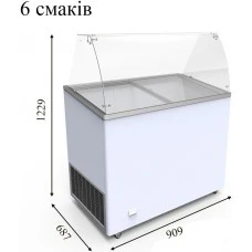 VENUS VETRINE CURVED 26 ECONOMY Морозильна вітрина для м'якого морозива гнуте скло CRYSTAL S.A. Греція