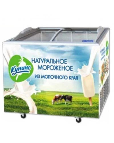 Морозильна скриня (лар) з гнутими розсувними скляними стулками PRIMA