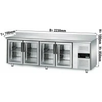 Холодильний стіл ECO - 2,2 x 0,7 m - з 4 скляних дверей GGM Gastro