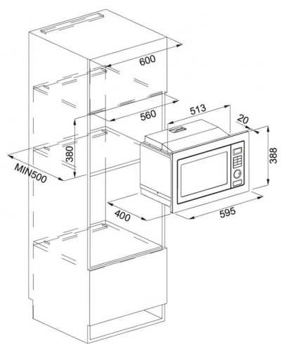 Піч мікрохвильова FRANKE CRYSTAL FMW 250 CR2 G BK 131.0391.304 (Китай)