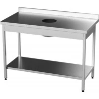 Стіл кухонний виробничий ПРОФІ СППО, ст.201/430, глибина 700 мм, одна полиця, для збирання відходів