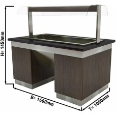 Салат-бар тепловий - 1,6 x 1,0 м - 4x GN 1/1 GGM Gastro