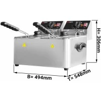 Фритюрниця електрична 4+4 літри GGM Gastro