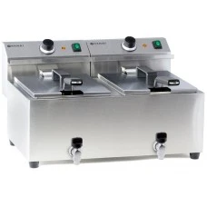 Фритюрниця MasterPro із зливним краном – 2 x 8 л