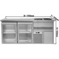 Холодильний стіл для пива 1,95 x 0,7 м - з 2 скляними дверима GGM Gastro