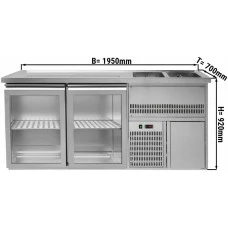 Холодильний стіл для пива 1,95 x 0,7 м - з 2 скляними дверима GGM Gastro