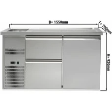 Холодильний стіл для пива 1,5 x 0,7 м - 1 дверцята, 2 шухляди 2/5+3/5 GGM Gastro