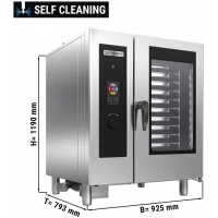Пароконвектомат - сенсорне управління - 10x GN 1/1 - inkl. Boiler GGM Gastro