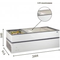 CRYSTALLITE 20 LED (800л) з підсвічуванням Морозильна бонета CRYSTAL S.A. Греція