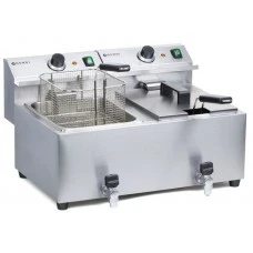 Фритюрниця MasterPro із зливним краном – 2 x 8 л