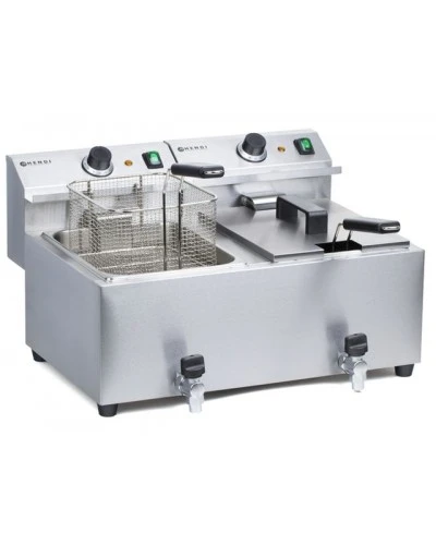 Фритюрниця MasterPro із зливним краном – 2 x 8 л