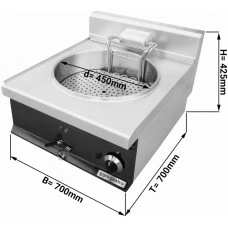 Фритюрниця електрична (з широкою корзиною) - 23 Л (15 kW) - чорний GGM Gastro