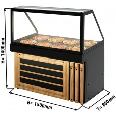 Вітрина теплова - 1,3 x 0,8 m GGM Gastro