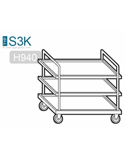 Сервірувальний візок – 1,0 м - з 3x рівнем GGM Gastro